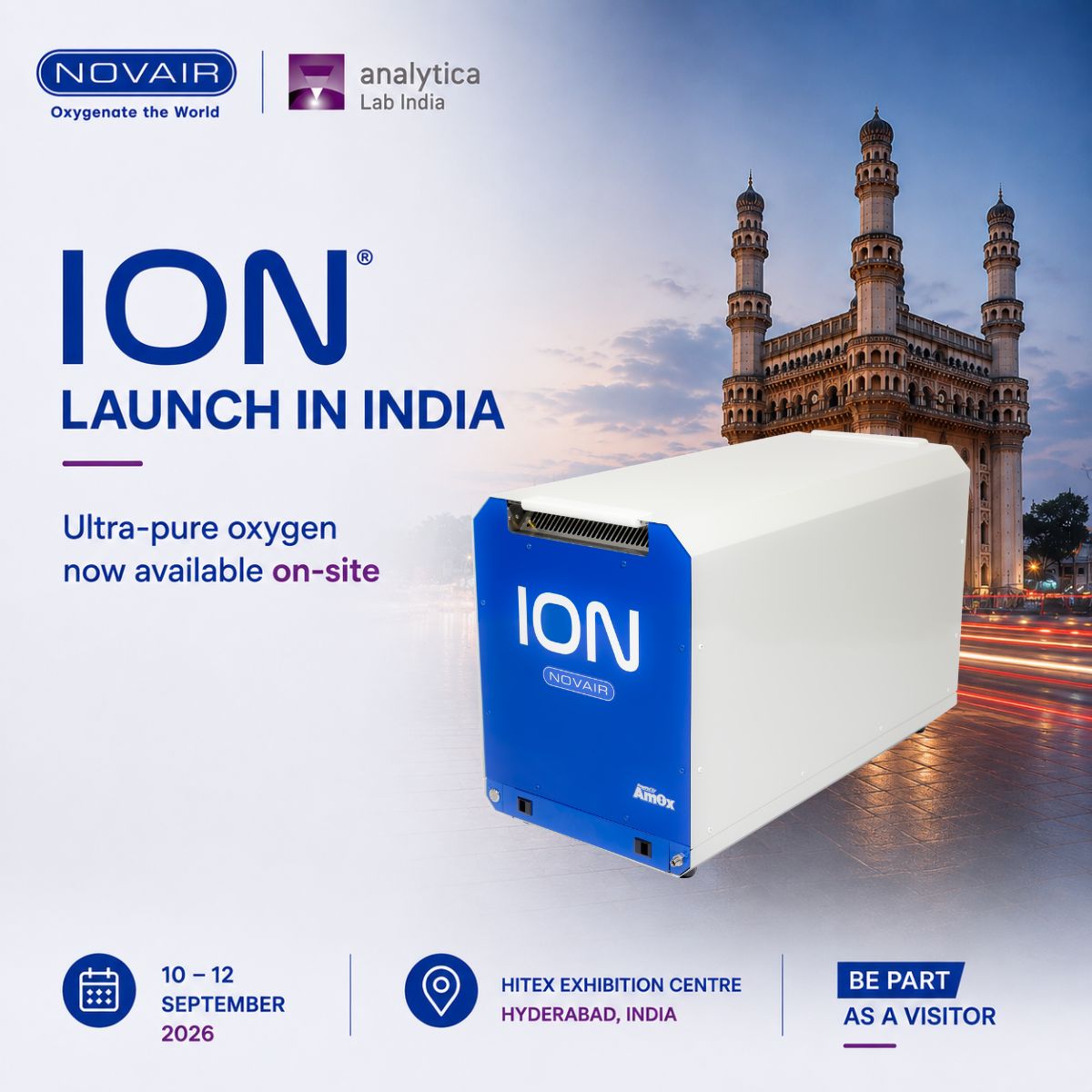 NOVAIR participe au salon analytica Lab India 2026